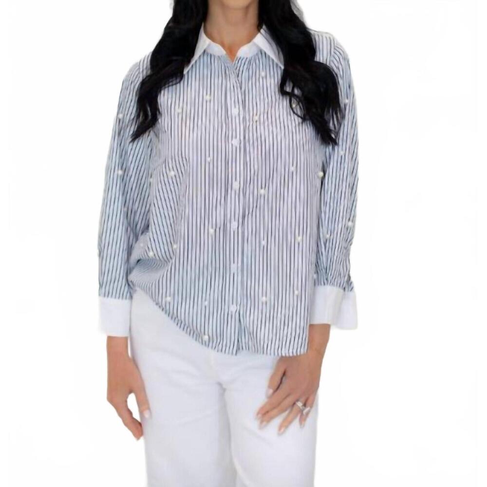 NEW JOH jullian top with pearls in black